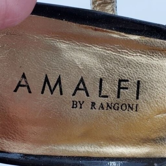 Amalfi Glossy Black Heels with Sparkling Gems - Picture 10 of 16